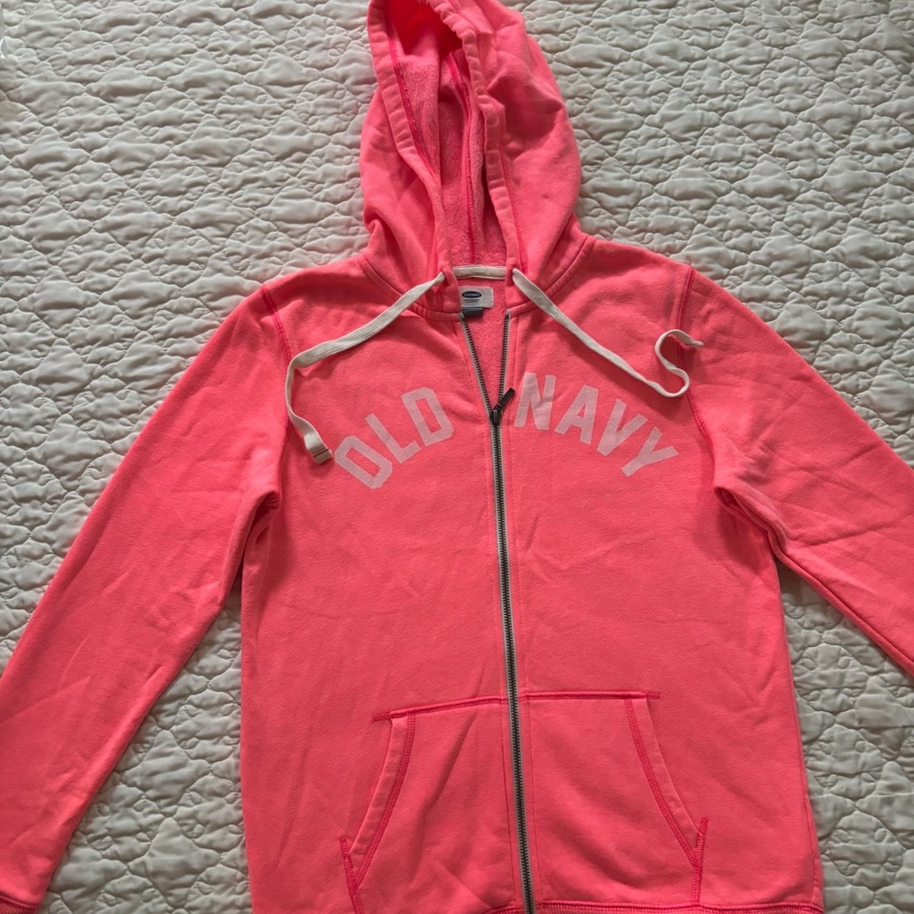 Old Navy Coral Zip-Up Sweatshirt